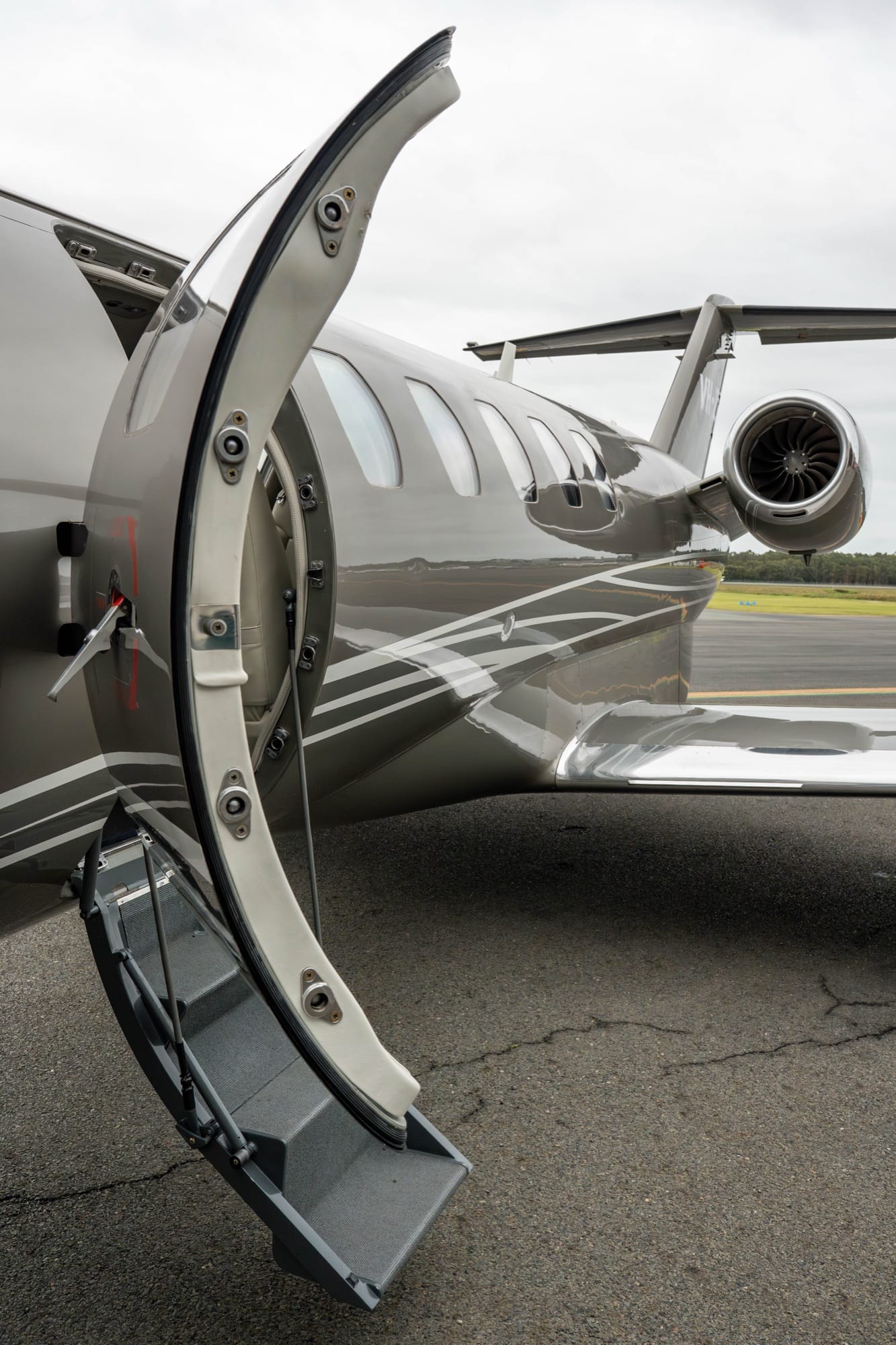 A private jet on a quiet apron